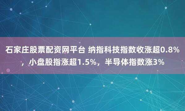 石家庄股票配资网平台 纳指科技指数收涨超0.8%，小盘股指涨超1.5%，半导体指数涨3%