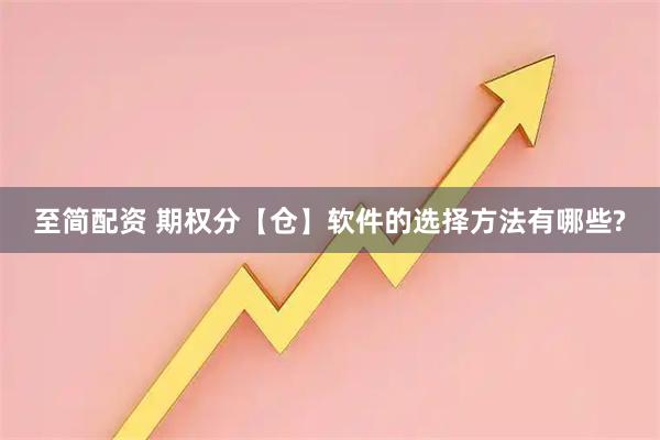 至简配资 期权分【仓】软件的选择方法有哪些?